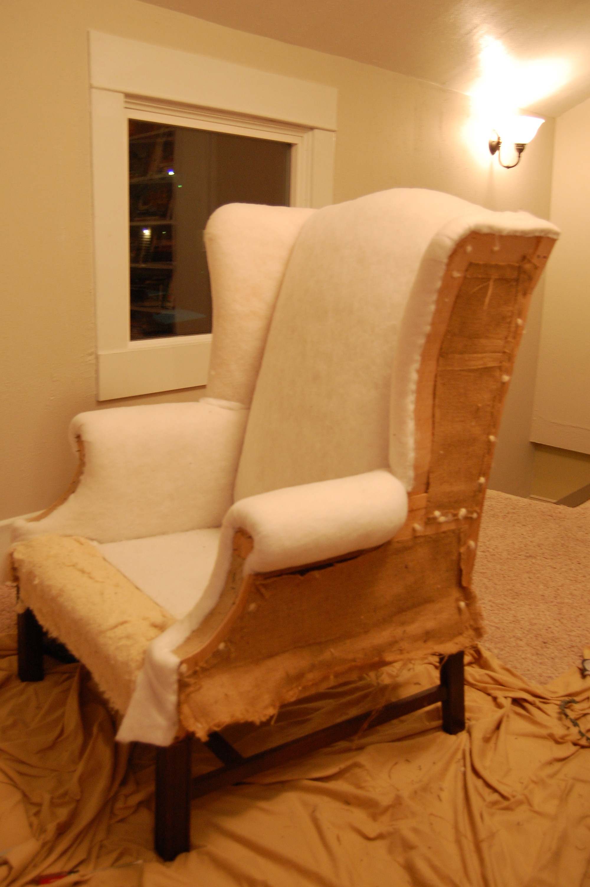 How To Reupholster A Wingback Chair Diy Project Aholic